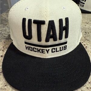 New Era Utah Hockey Club Black and White Cap